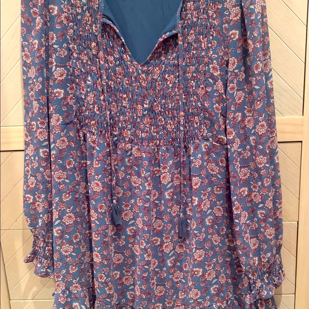 Dusty blue floral dress